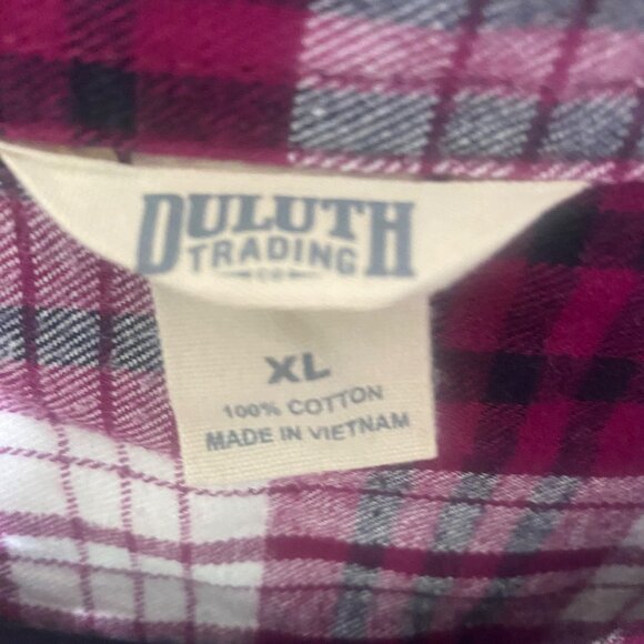Duluth Trading Womens Plaid Flannel Shirt XL Button-Up Casual Comfy Soft - Picture 2 of 8